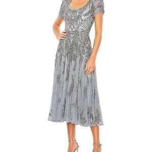 Elegant Gray Embellished Dress